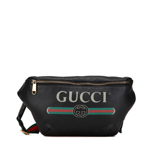 Gucci Grained Calfskin Logo Belt Bag
