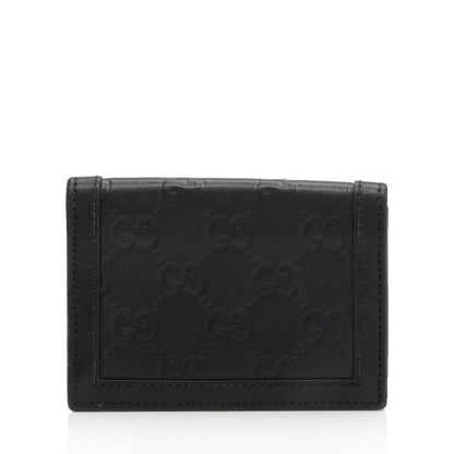 Gucci Guccissima Leather Interlocking G Card Case (SHF-g3aB9I)