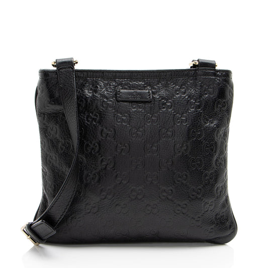 Gucci Guccissima Leather Flat Messenger (SHF-b6Jy3q)