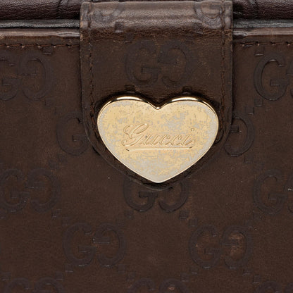 Gucci Guccissima Leather Heart Script Continental Wallet (SHF-oX5I0s)