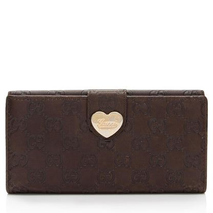 Gucci Guccissima Leather Heart Script Continental Wallet (SHF-oX5I0s)