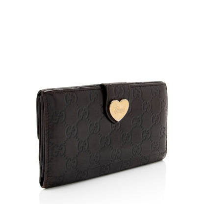 Gucci Guccissima Leather Heart Script Continental Wallet (SHF-RHYBgb)