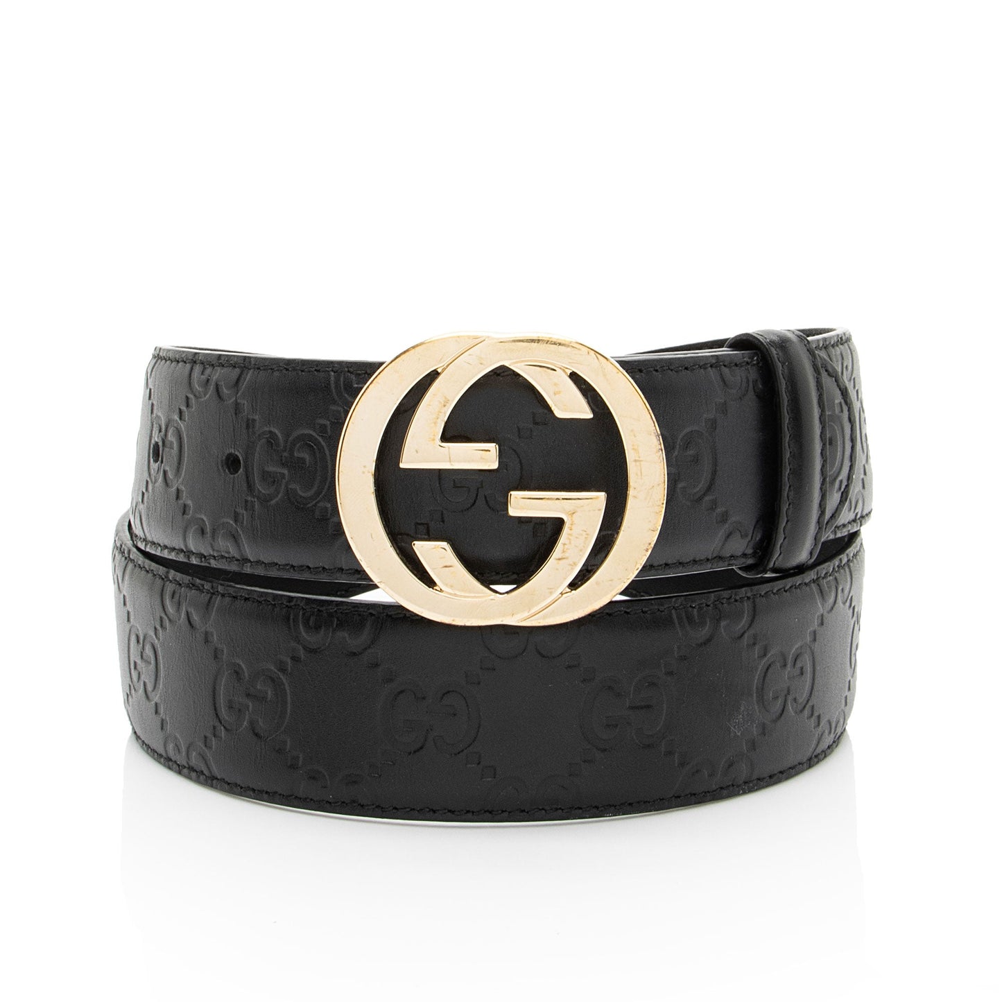 Gucci Guccissima Leather Interlocking G Belt - Size 32 / 80
