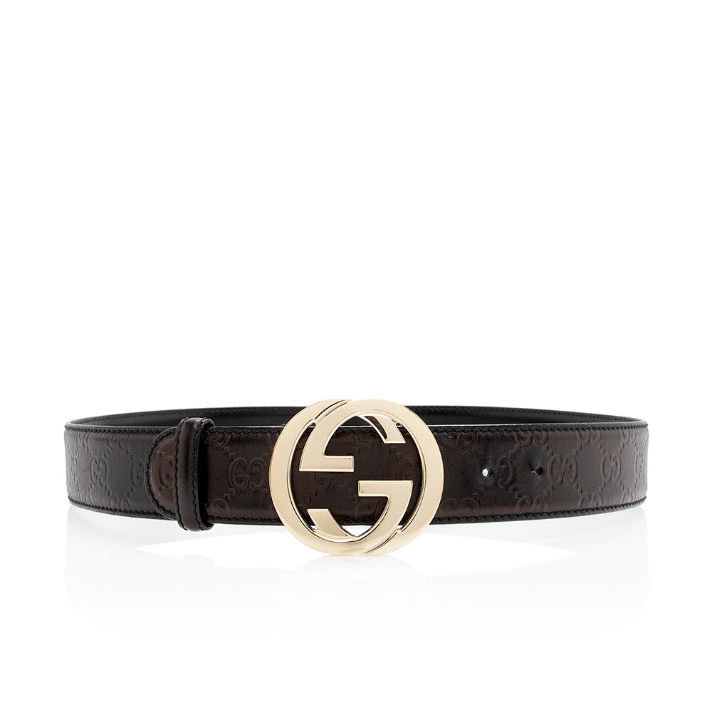 Gucci Guccissima Leather Interlocking G Belt - Size 34 / 85 (SHF-21349)