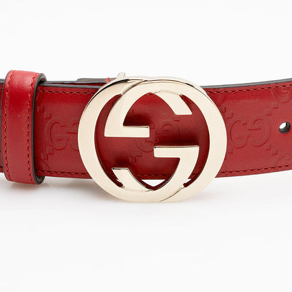 Gucci Guccissima Leather Interlocking G Belt - Size 36 / 90 (SHF-21171)