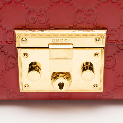 Gucci Guccissima Leather Padlock Small Shoulder Bag (SHF-SFYeCH)