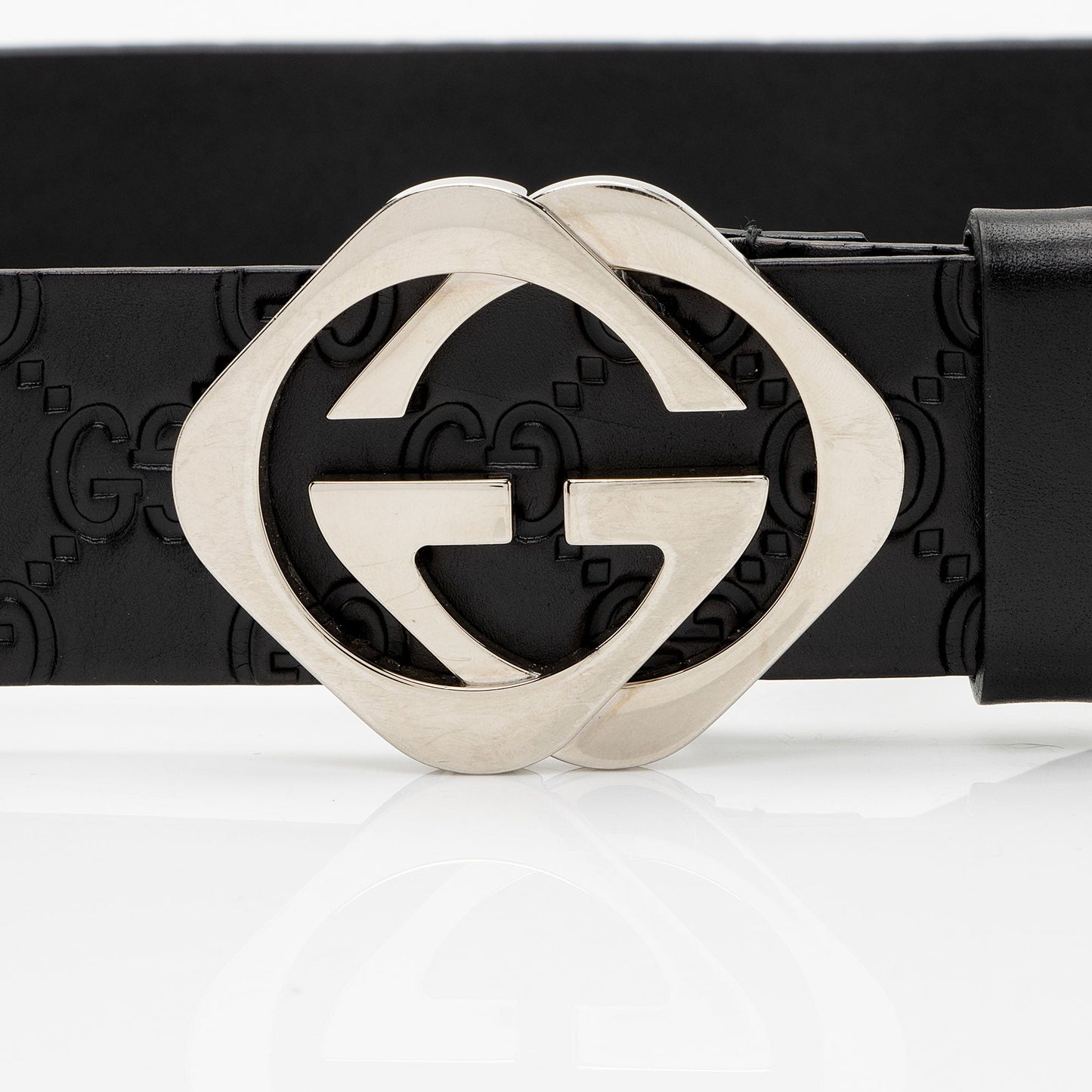 Gucci Guccissima Leather Square Interlocking G Belt - Size 34 / 85 (SHF-aYnWxe)