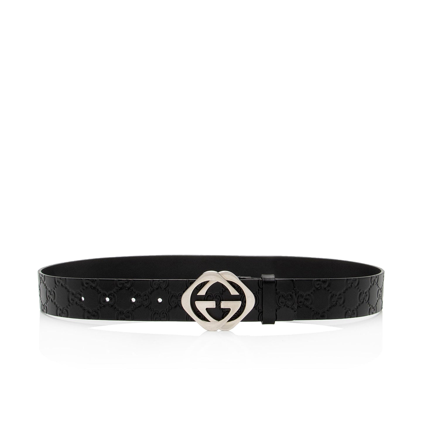 Gucci Guccissima Leather Square Interlocking G Belt - Size 34 / 85 (SHF-aYnWxe)
