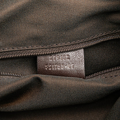 Gucci Guccissima Trimmed Canvas Shoulder Bag