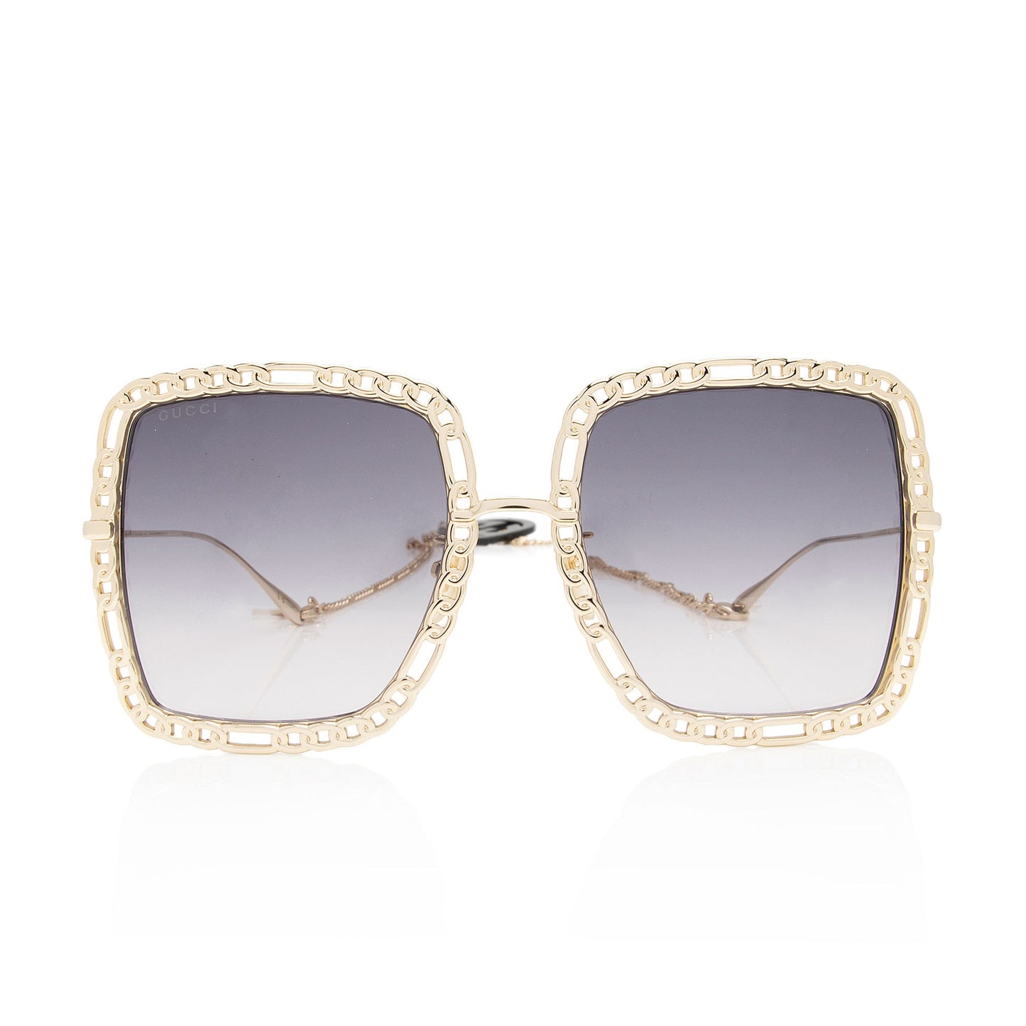 Gucci Interlocking G Charm Chain Oversize Square Sunglasses (SHF-ZhUx8y)