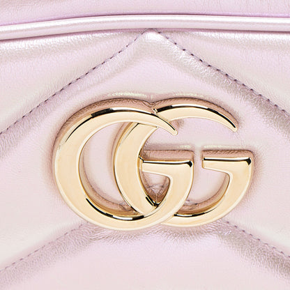 Gucci Matelasse Padded Iridescent Leather GG Marmont Small Camera Bag