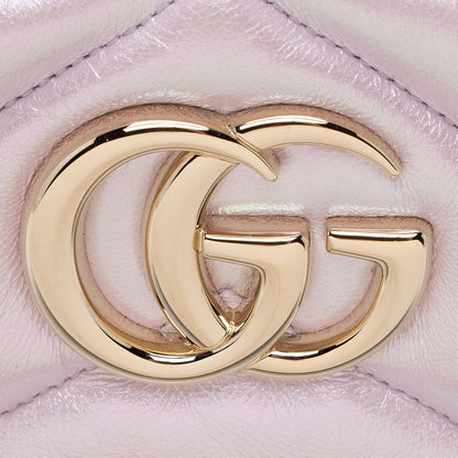 Gucci Matelasse Padded Iridescent Leather GG Marmont Small Camera Bag
