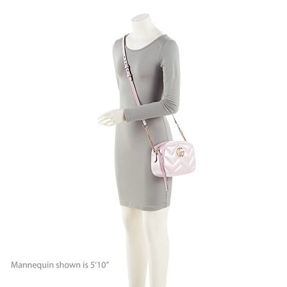 Gucci Matelasse Padded Iridescent Leather GG Marmont Small Camera Bag