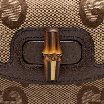 Gucci Jumbo GG Canvas Bamboo 1947 Mini Top Handle Bag (SHF-GbaD9h)