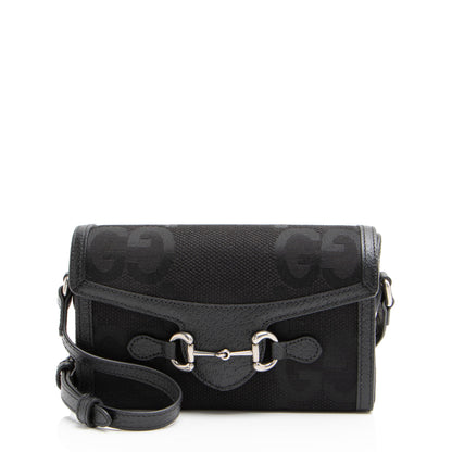 Gucci Jumbo GG Canvas Horsebit 1955 Mini Shoulder Bag