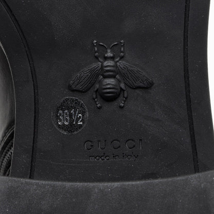 Gucci Jumbo GG Canvas Leather GG Marmont Combat Boots - Size 8.5 / 38.5