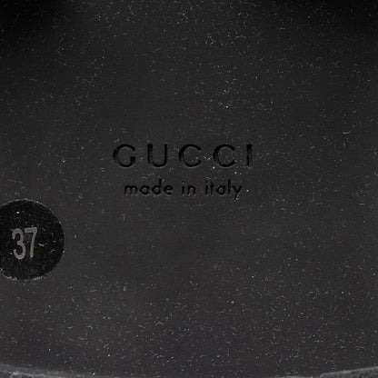 Gucci Jumbo GG Leather Combat Boots - Size 7 / 37