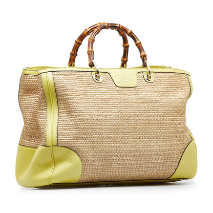 Gucci Large Bamboo Raffia Satchel (SHG-xxZMBj)