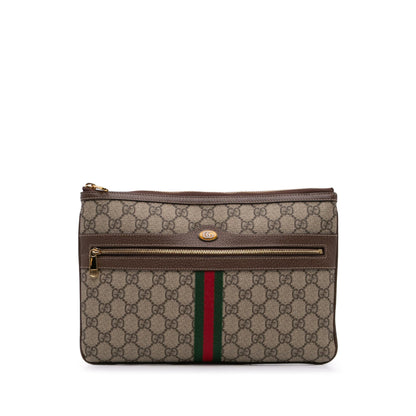 Gucci Large GG Supreme Ophidia Web Clutch