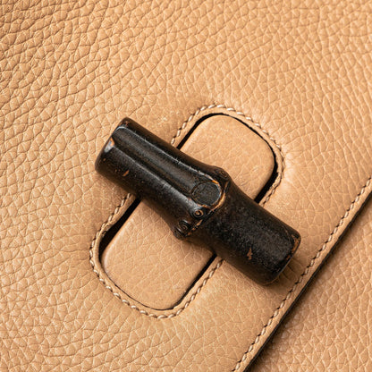 Gucci Large Leather Bamboo Daily Satchel