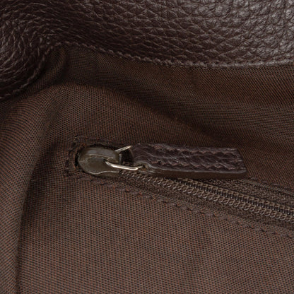 Gucci Large Pebbled Calfskin Bamboo Bar Tote
