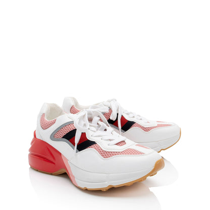 Gucci Lavaredo Eco-Fabric Web Rhyton Sneakers - Size 6 / 36 (SHF-BysShW)