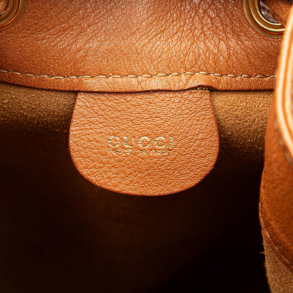 Gucci Leather Bamboo Drawstring Backpack (SHG-Ko4tY8)