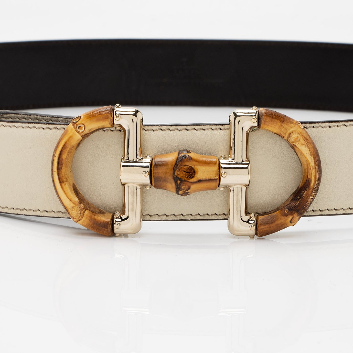 Gucci Leather Bamboo Horsebit Belt - Size 32 / 80 (SHF-c2WoNK)