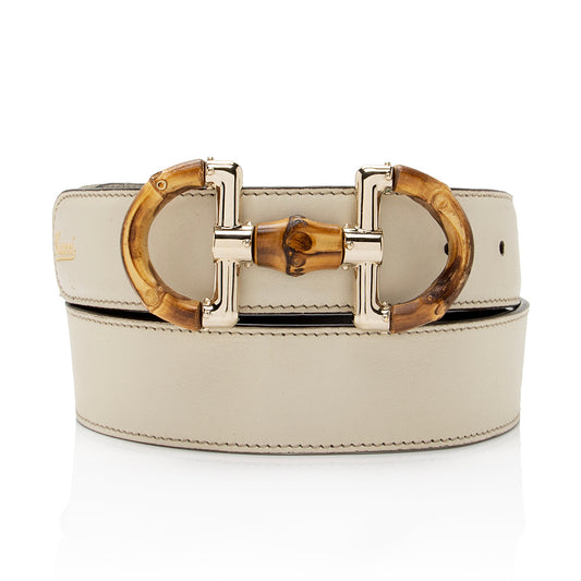 Gucci Leather Bamboo Horsebit Belt - Size 32 / 80 (SHF-c2WoNK)