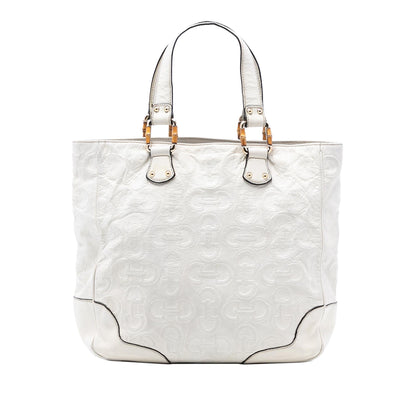 Gucci Leather Bamboo Horsebit Tote