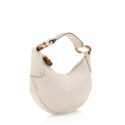 Gucci Leather Bamboo Ring Hobo (SHF-19976)