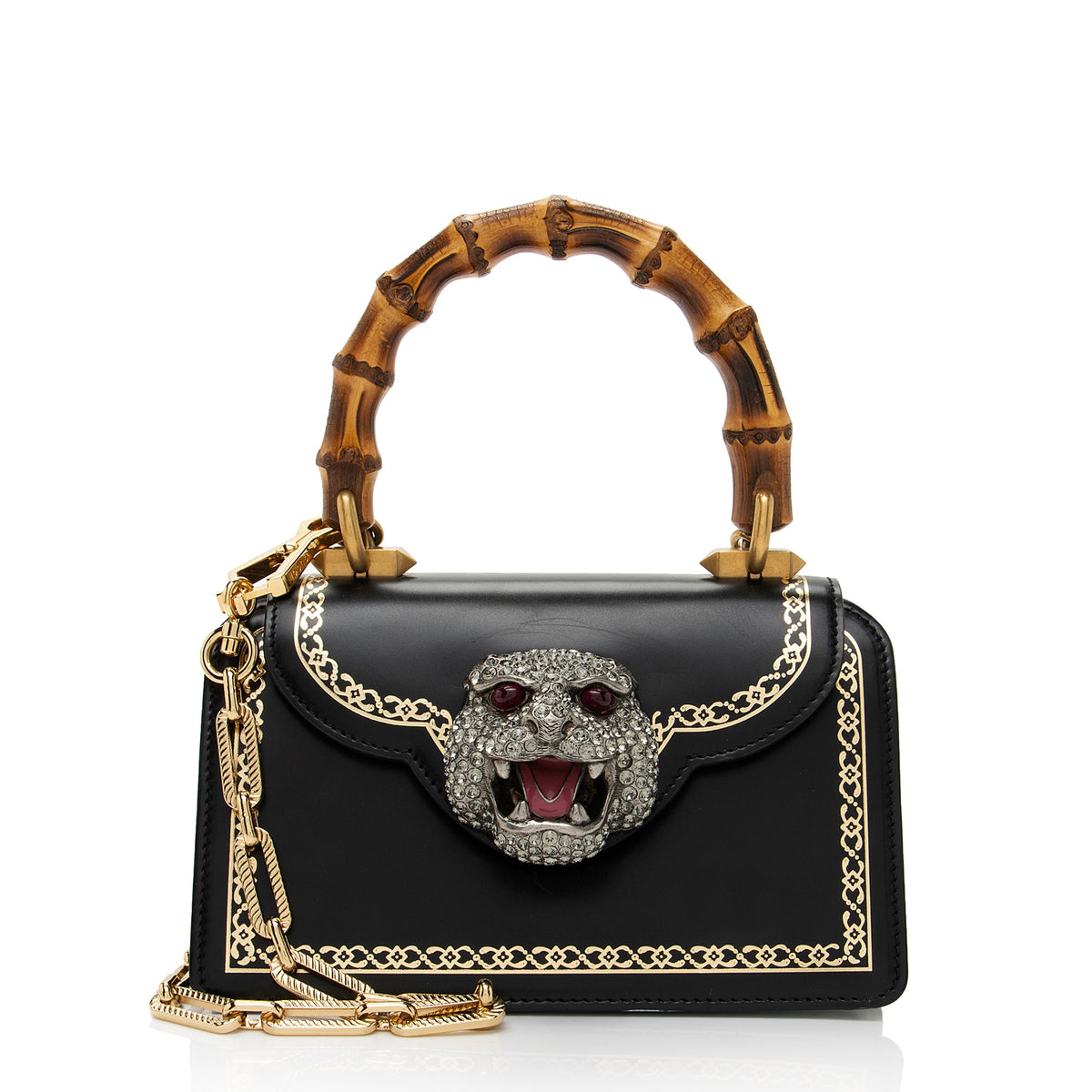 Gucci Leather Bamboo Thiara Small Top Handle (SHF-yZDyFo)