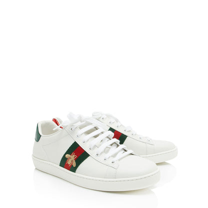 Gucci Leather Bee Ace Sneakers - Size 9 / 39
