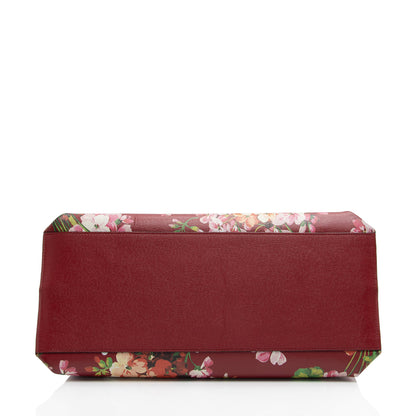 Gucci Leather Blooms Bamboo Daily Large Satchel (SHF-leOK1R)
