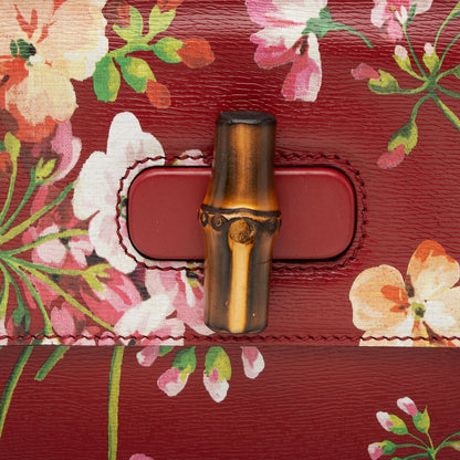 Gucci Leather Blooms Bamboo Daily Medium Satchel (SHF-YKON9B)