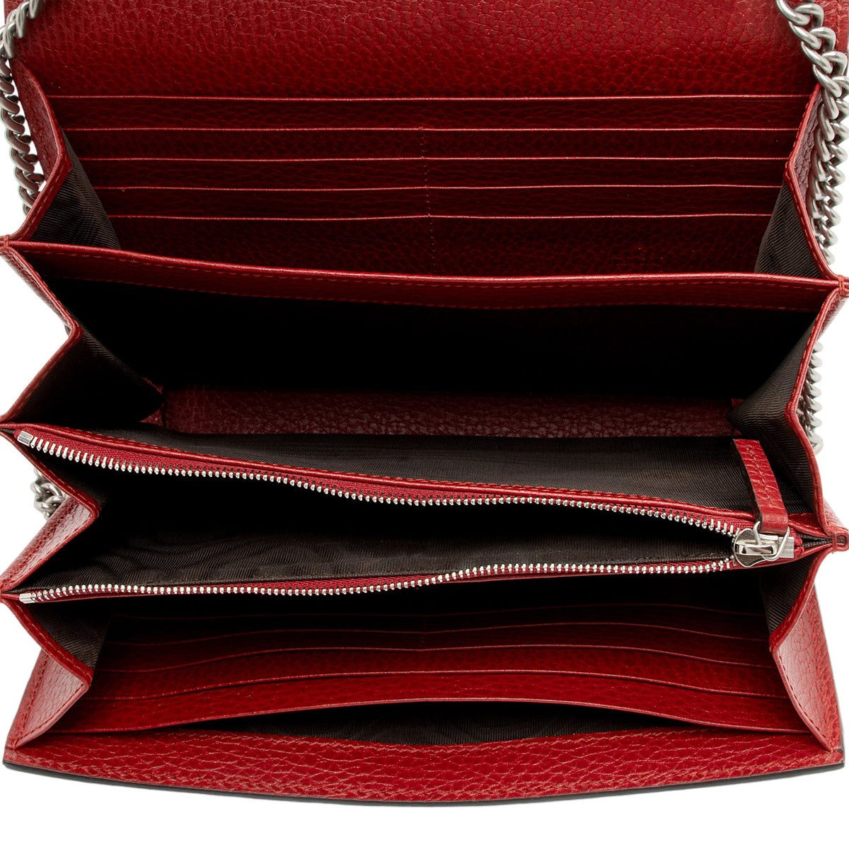 Gucci Leather Crystal Dionysus Chain Wallet (SHF-npRmI3)