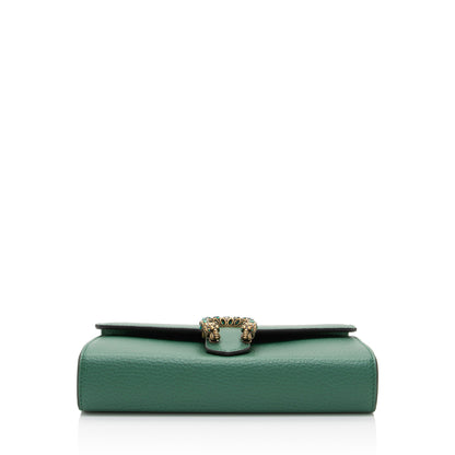 Gucci Leather Crystal Dionysus Chain Wallet (SHF-roOomv)