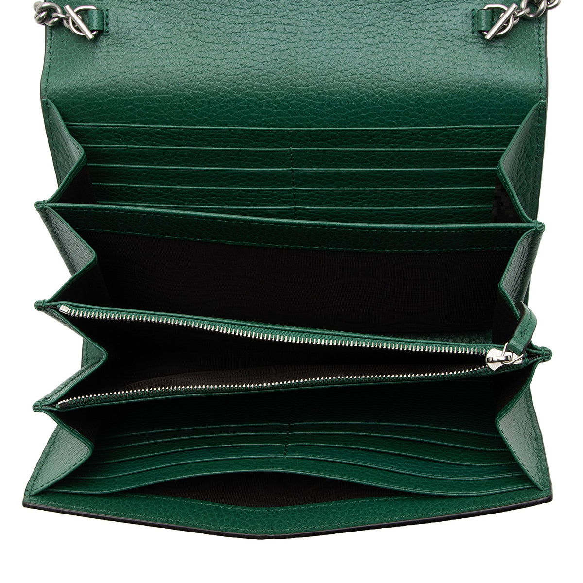 Gucci Leather Crystal Dionysus Chain Wallet (SHF-roOomv)