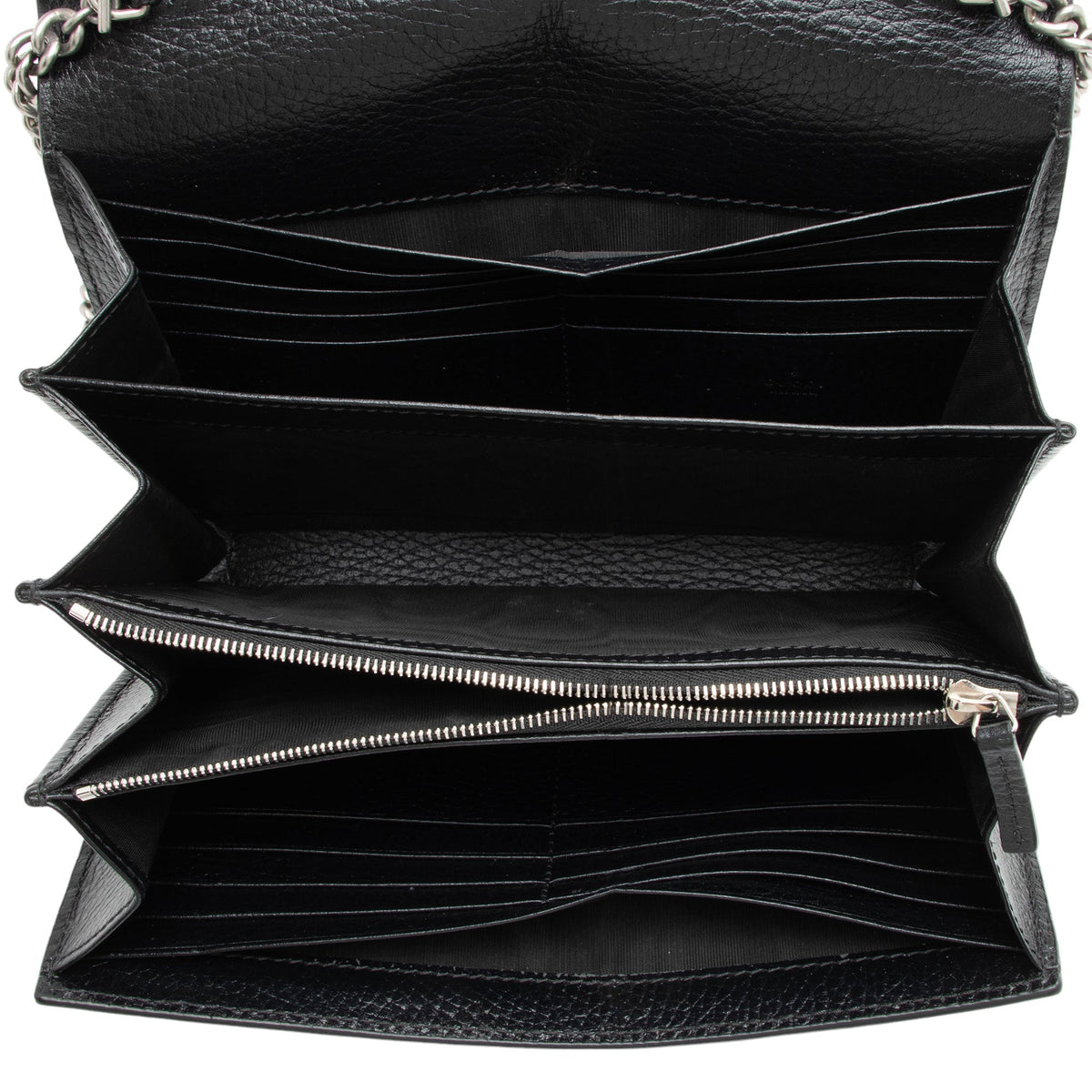 Gucci Leather Crystal Dionysus Chain Wallet (SHF-N4rGzu)