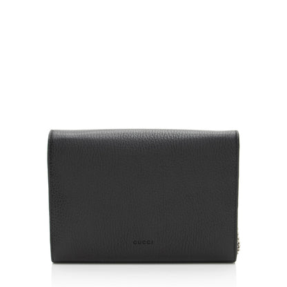 Gucci Leather Crystal Dionysus Chain Wallet