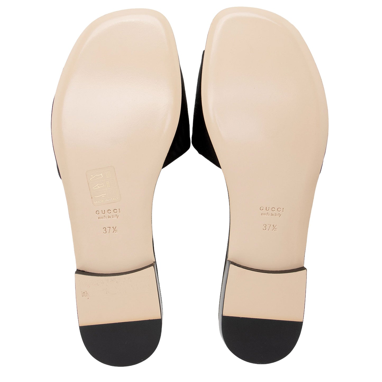 Gucci Leather Crystal G Madelyn Slide Sandals - Size 7.5 / 37.5 (SHF-PZAHJH)