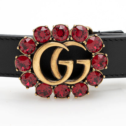 Gucci Leather Crystal GG Belt - Size 38 / 95 (SHF-21579)