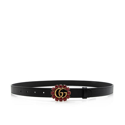 Gucci Leather Crystal GG Belt - Size 38 / 95 (SHF-21579)