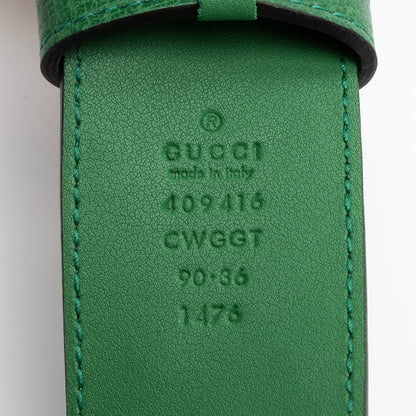 Gucci Leather Embroidered Floral GG Marmont Belt - Size 36 / 90 (SHF-qhcqLv)