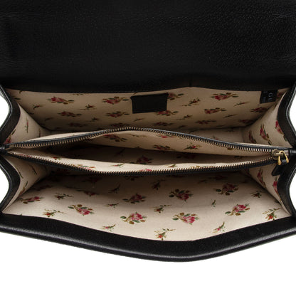 Gucci Leather Embroidered Rose Dionysus Medium Shoulder Bag (SHF-sxhk6S)