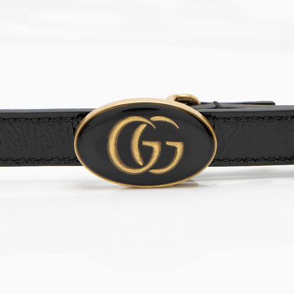 Gucci Leather Enamel GG Slim Belt - Size 36 / 90 (SHF-xWREr9)