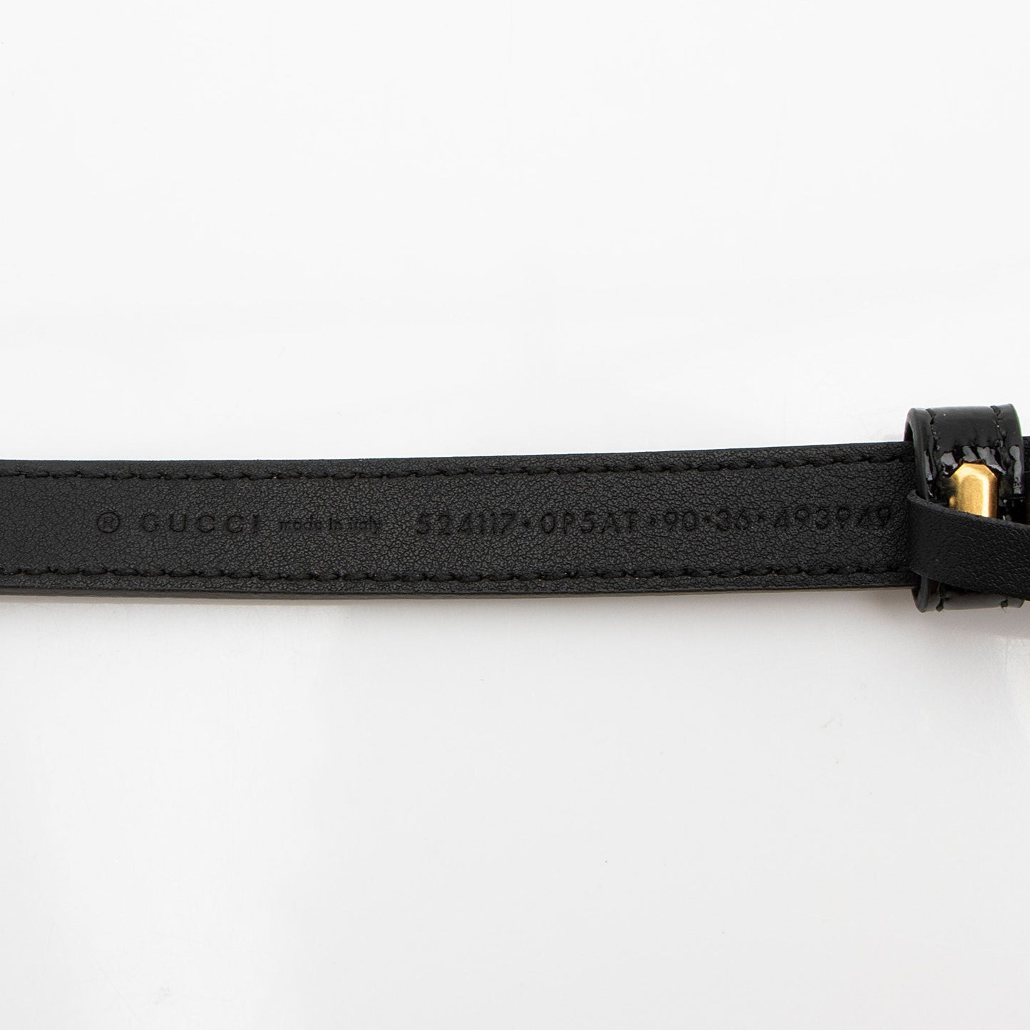 Gucci Leather Enamel GG Slim Belt - Size 36 / 90 (SHF-xWREr9)