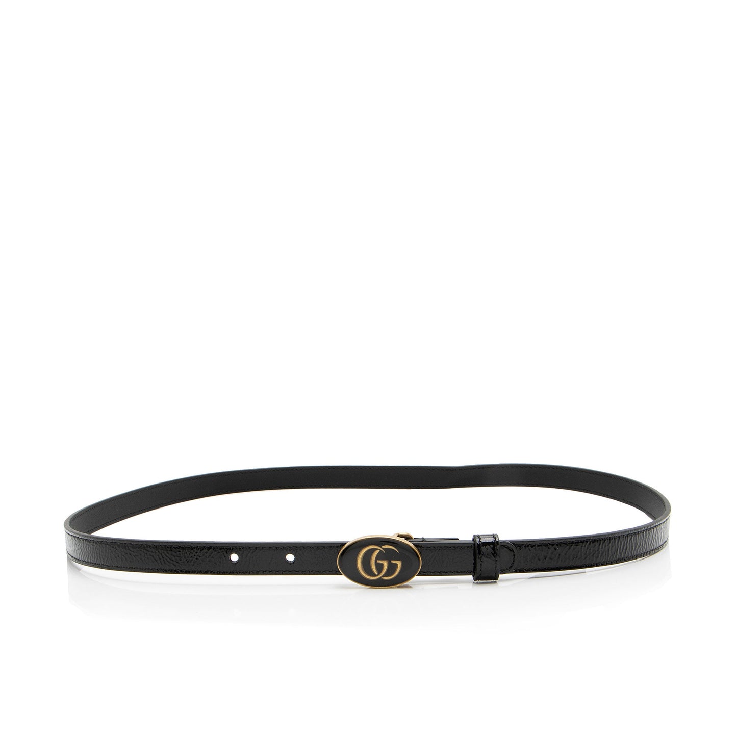 Gucci Leather Enamel GG Slim Belt - Size 36 / 90 (SHF-xWREr9)