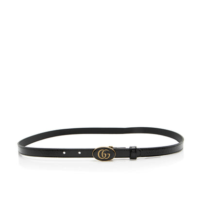 Gucci Leather Enamel GG Slim Belt - Size 36 / 90 (SHF-xWREr9)