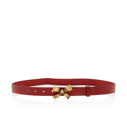 Gucci Leather Faux Pearl Interlocking G Bow Belt - Size 32 / 80 (SHF-9lJVcf)